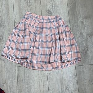 Pink Plaid Skirt